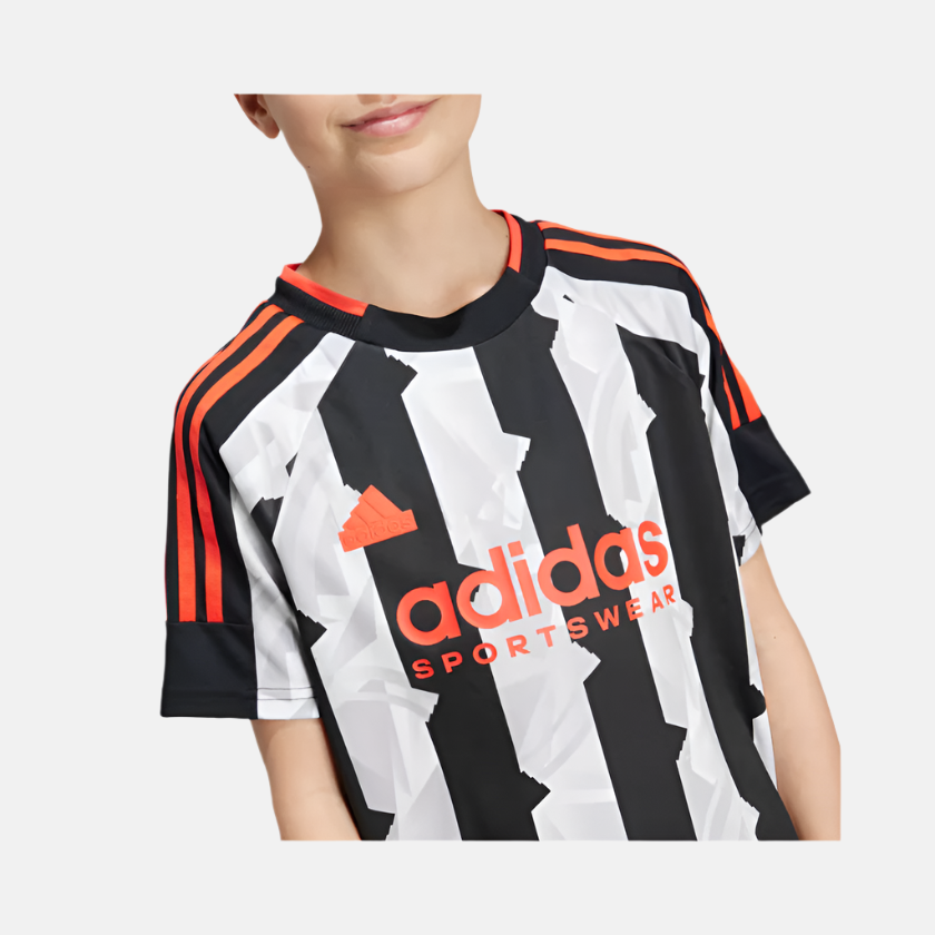 Adidas Tiro Kids Unisex T-shirt (7-16Year) -Black/Chalk White/Bright Red