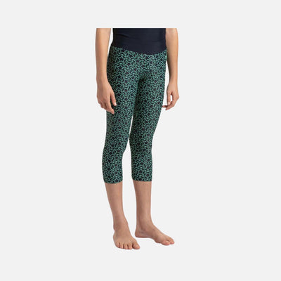 Speedo Girl's Endurance 10 Boomstar Printed Active Capri - True Navy & Green Glow