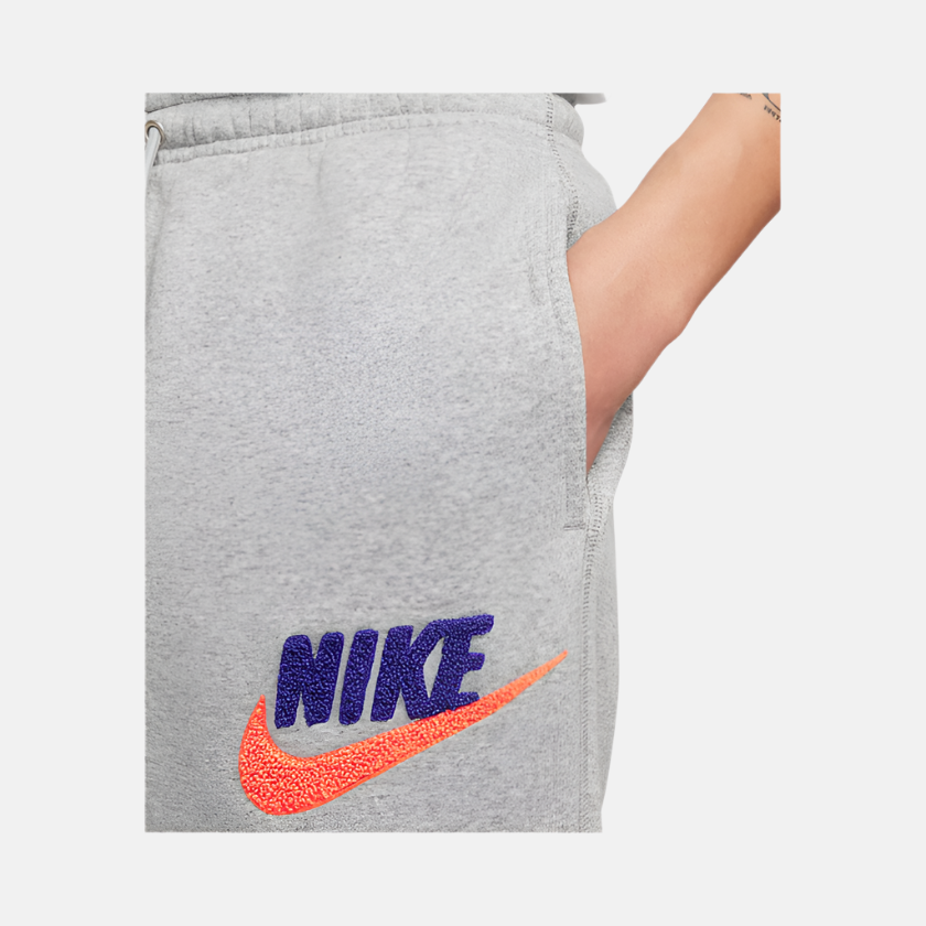 Nike Club Fleece Men's Fleece Joggers -Grey Heather/Light Smoke Grey/Safety Orange