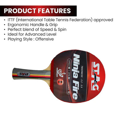 Stag Ninja Fire Table Tennis Racket