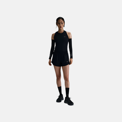 Nike Tempo Dri-FIT Mid-Rise Brief-Lined Women's Running Shorts -Black/Black/Black