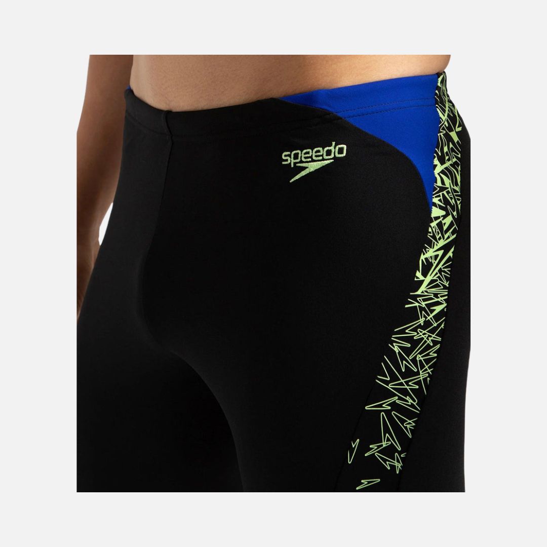 Speedo Men's Endurance+ Boom Splice Jammer - Black & Bright Zest