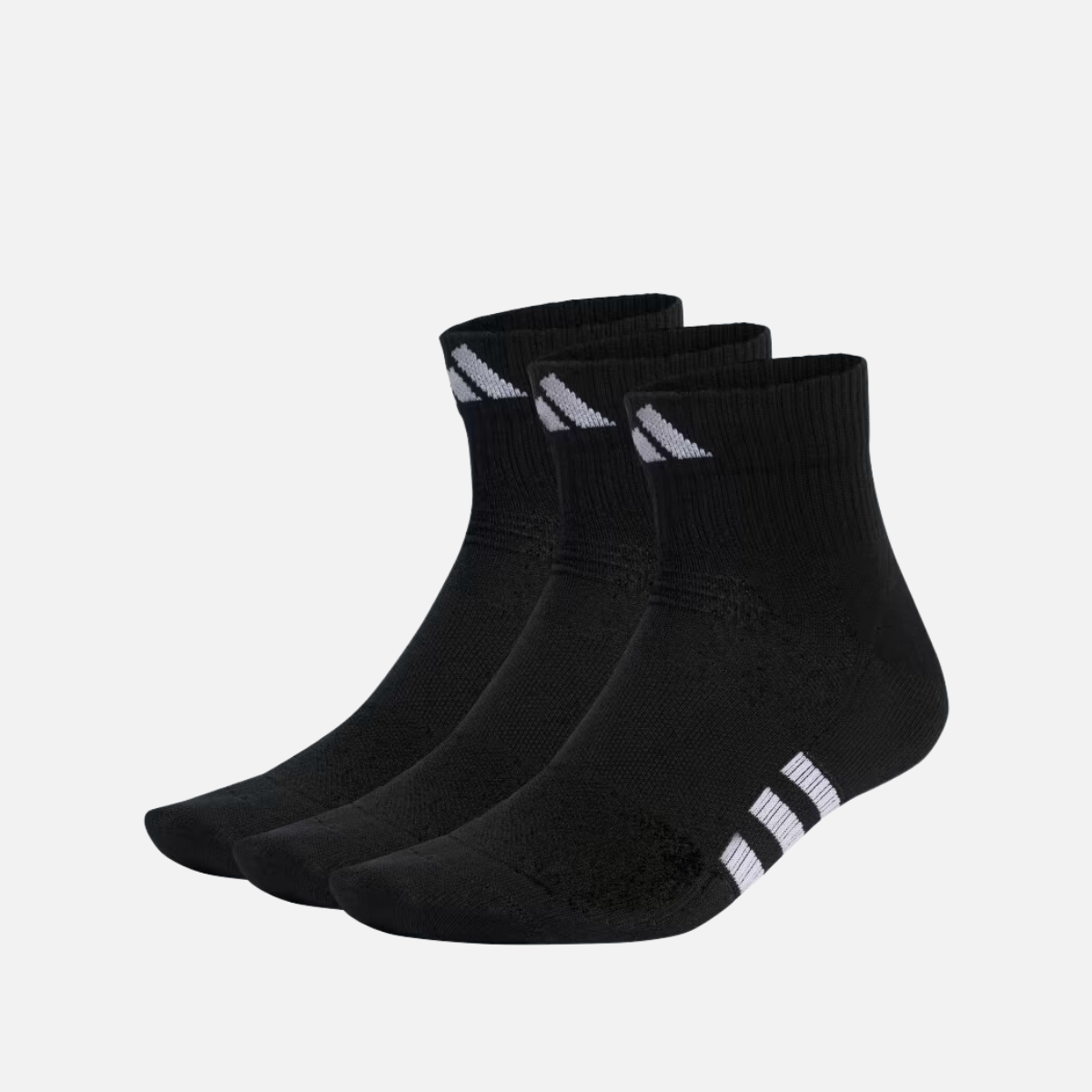 Adidas Performance Light Mid-Cut 3 Pairs Socks -Black/Black