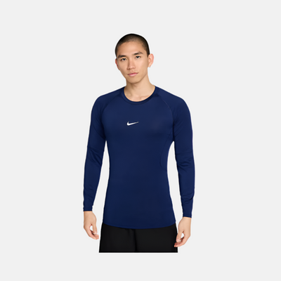 Nike Pro Dri-FIT Tight Long-Sleeve Men's Fitness T-shirt -Blue Void/White