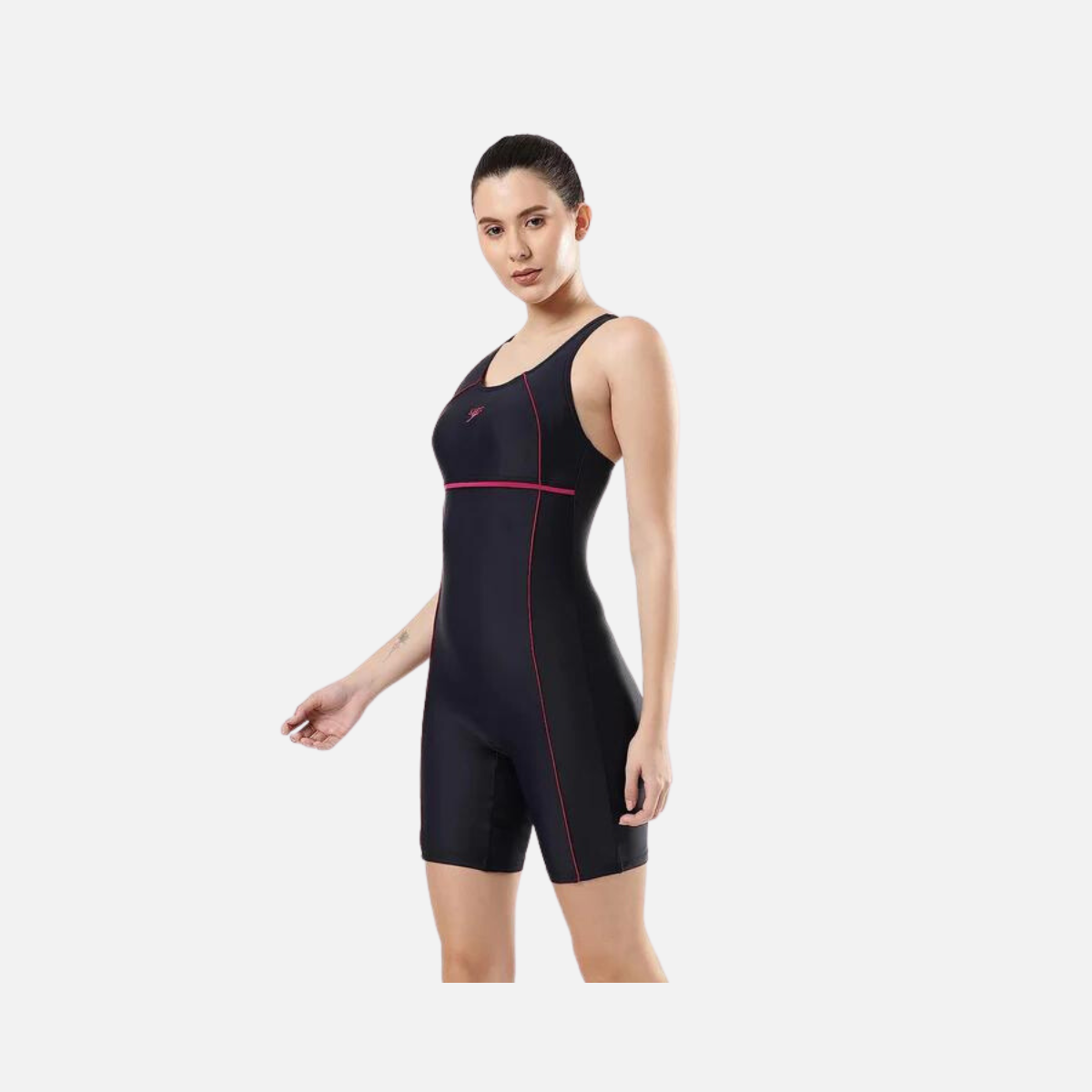 Speedo Classic Racer Back Women's Legsuit Swimwear -True navy/Berry