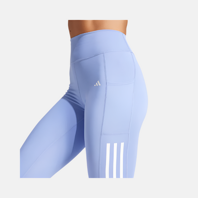 Adidas Optime 3-Stripes Full-Length Women's Training Leggings -Blue Spark