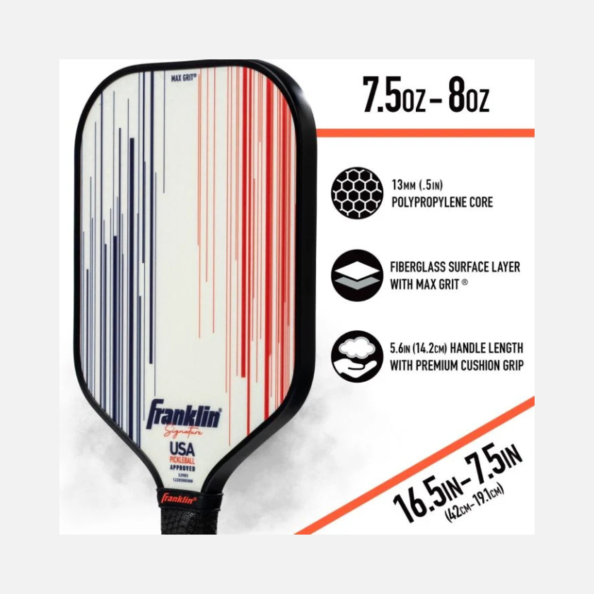 Franklin Signature Pickle Paddle 16MM -White/Black/Black/Gold