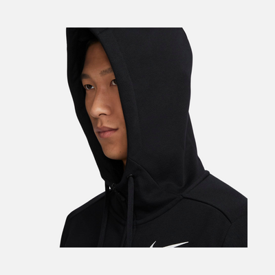 Nike Dri-FIT Men's Fleece Full-Zip Fitness Hoodie -Black/Summit White