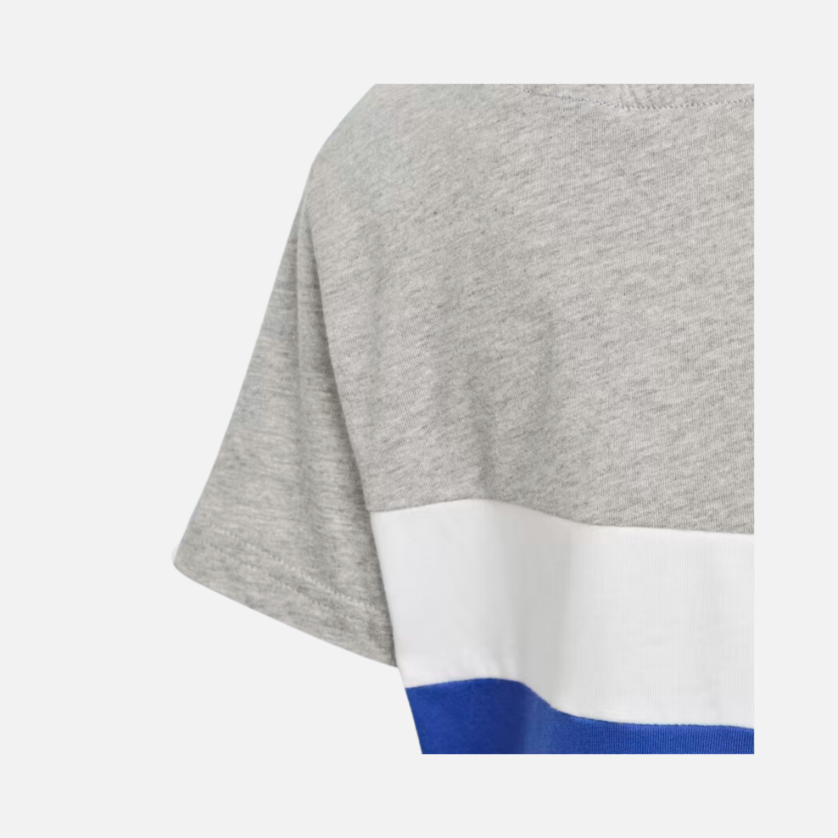 Adidas Tiberio 3 Stripes Kids Unisex T-shirt (3-8 Years) -Semi Lucid Blue/Medium Grey Heather/White