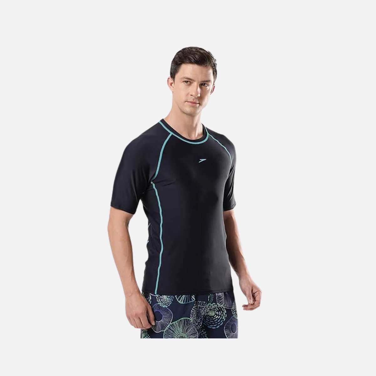 Speedo Speedo Short Sleeve Men's Suntop -True Navy/Aquarium