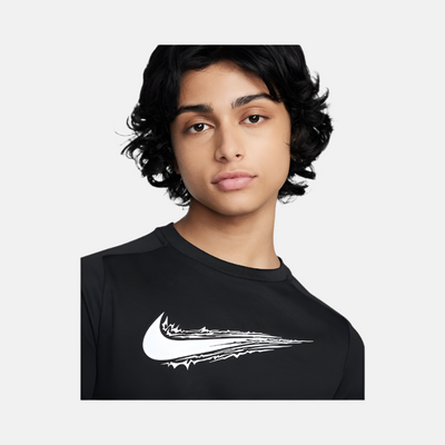 Nike Multi Older Kid's Boy Dri-FIT Short-Sleeve Top -Black/White