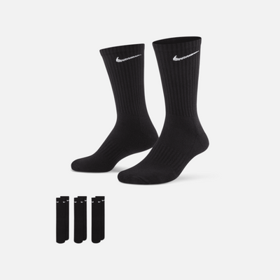 Nike Everyday Cushioned Training Crew Socks (3 Pairs) -Black/White