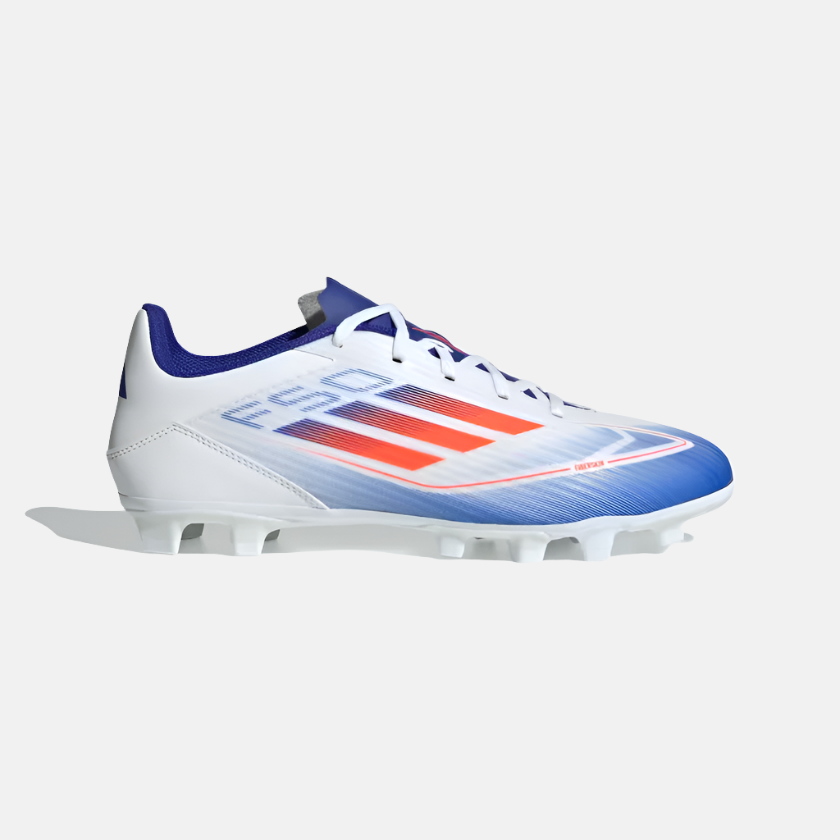 Adidas F50 Club Flexible Ground Men's Football Soccer -Cloud White/Solar Red/Lucid Blue