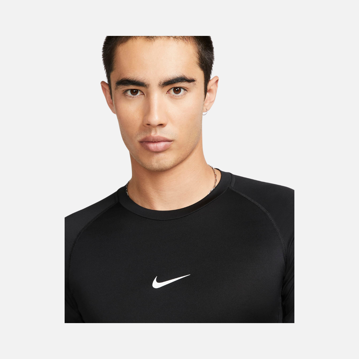 Nike Pro Men's Dri-FIT Tight Short-Sleeve Fitness Top -Black/White