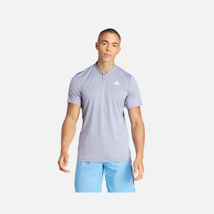 Adidas Club Tennis Henley Men's Tennis Shirt -Silver Violet