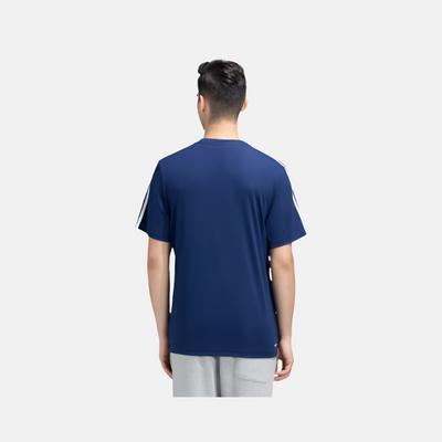 Adidas Training Essential Base 3 Stripes Men's Training T-shirt -Blue/White