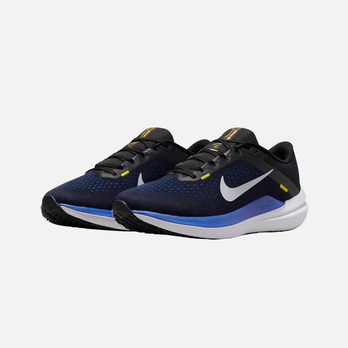 Nike Winflo 10 Men's Road Running Shoes - Black/Racer Blue/High Voltage/Wolf Grey