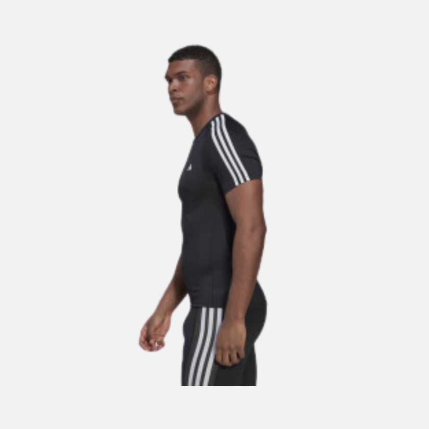 Adidas Tech-fit 3 Stripes Men's Training T-shirt -Black