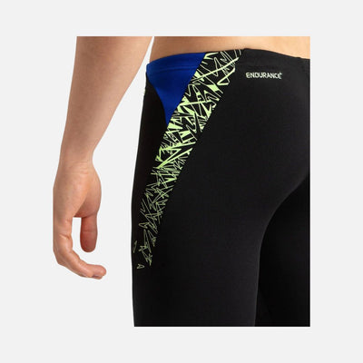 Speedo Men's Endurance+ Boom Splice Jammer - Black & Bright Zest