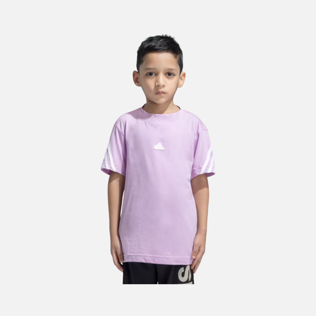 Adidas Future Icons 3 Stripes Kids Unisex T-shirt (7-15 Years)-Bliss Lilac/White
