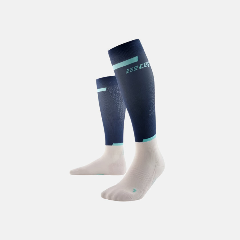 Cep Run Compression Women's Knee Socks -Blue/Off white