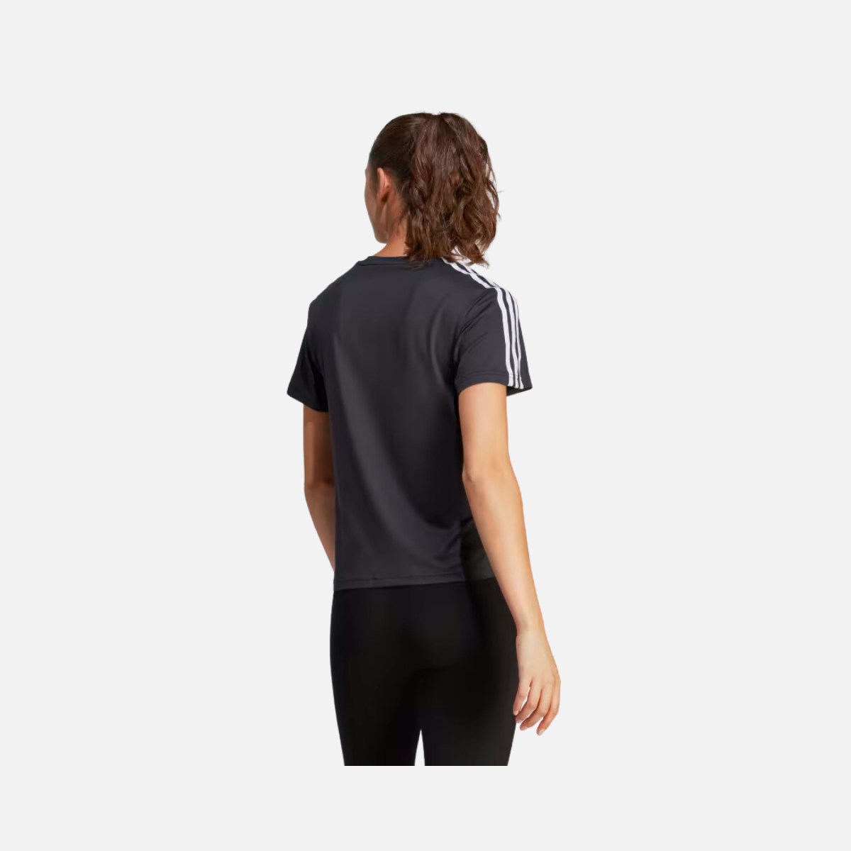 Adidas Aeroready Train Essential 3 stripes Women's Training T-shirt -Black / White