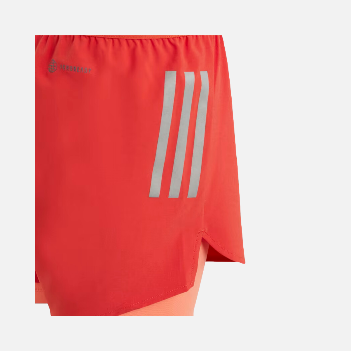 Adidas Two-in-one Aeroready Kids Woven Short (7-15 Year)-Preloved Red/Coral Fusion/Reflective Silver