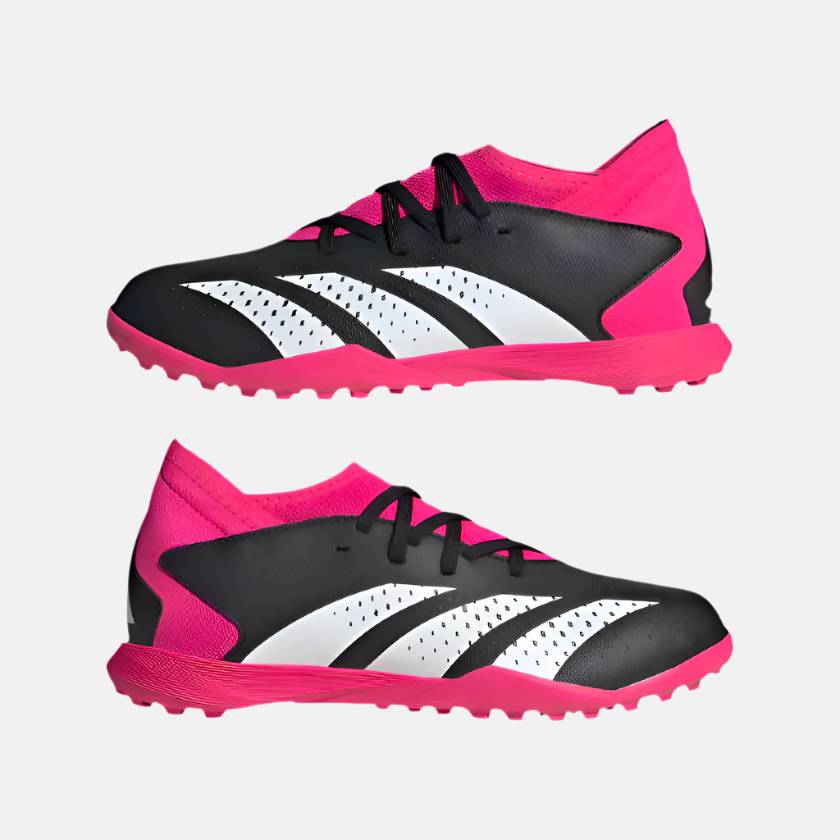 Adidas Predator Accuracy.3 Kids Unisex Football Turf Shoes (4-7 Years) -Core Black/Cloud White/Team Shock Pink 2