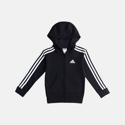 Adidas B 3S FL FZ HD Kids Girl Track Top (5-16Years) -Black