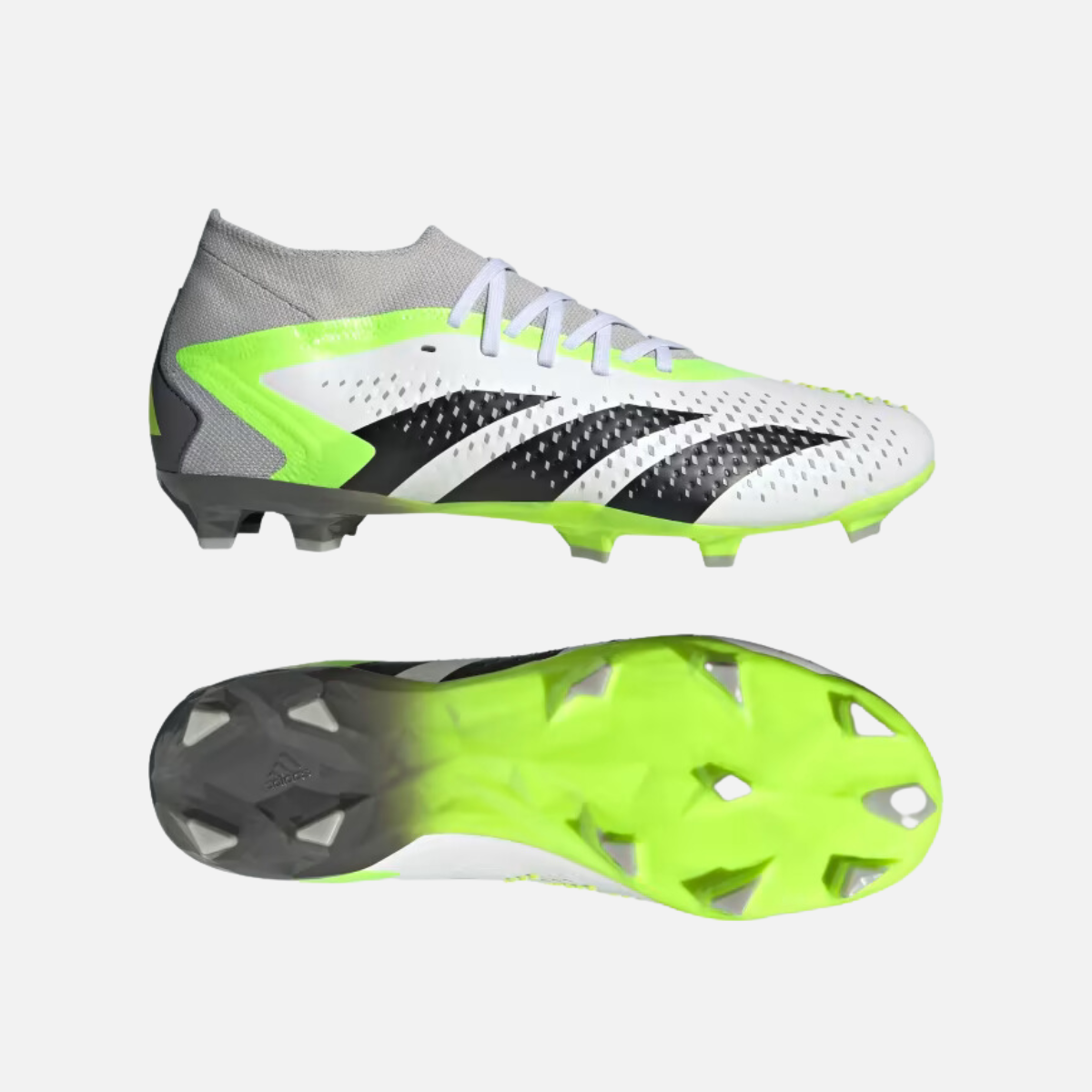 Adidas Predator Accuracy.2 Firm Ground Unisex Football Studs -Cloud White/Core Black/Lucid Lemon