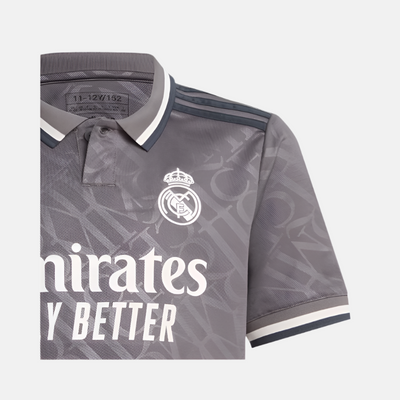 Adidas Real Madrid 24/25 Third Kids Boy Football Jersey (7-16Year) -Charcoal