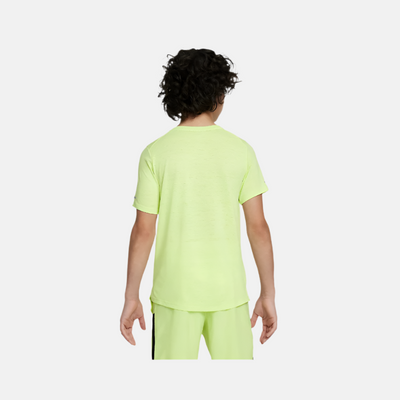 Nike Dri-FIT Miler Older Kids Boy Training Top -Light Lemon Twist