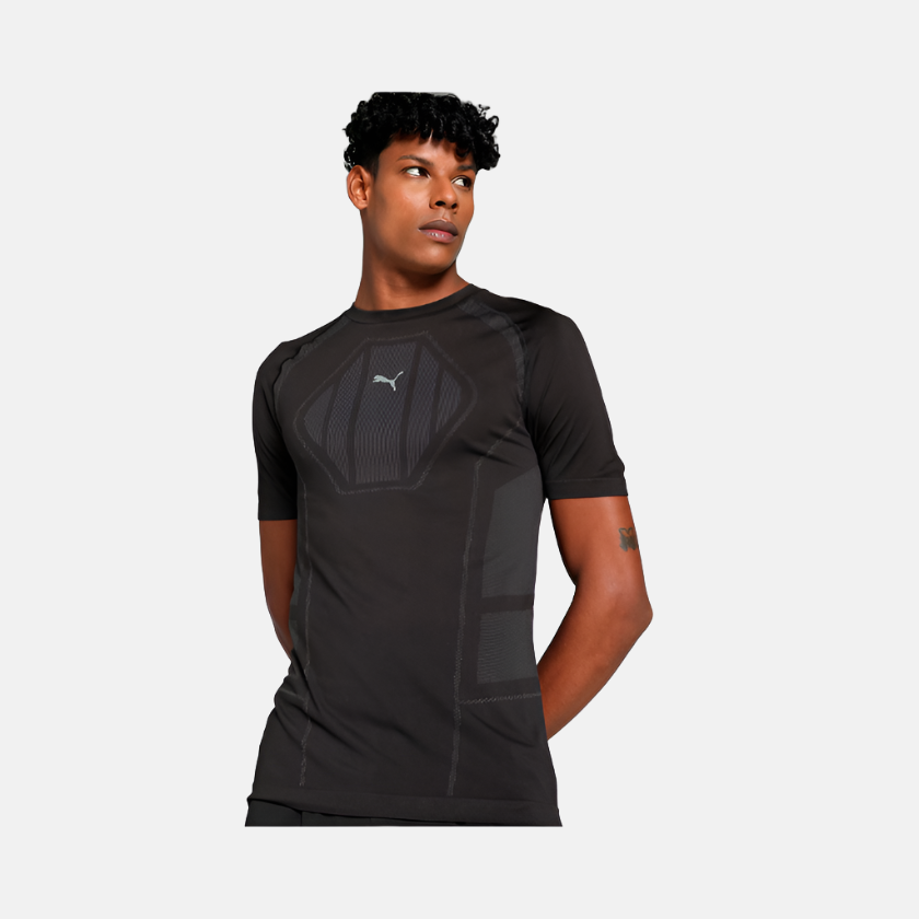 Puma x one8 Men's Seamless Training T-shirt -Black-Stormy Slate