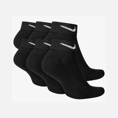 Nike Everyday Cushioned Training Low Socks (6 Pairs) - Black/White