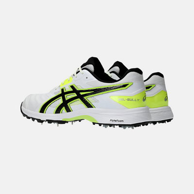 Asics GEL-GULLY 7 Men's Cricket Shoes - White/Safety Yellow