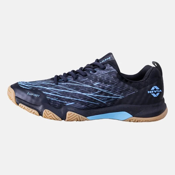 Nivia Powerstrike 3.0 Badminton Shoes -Black/Blue