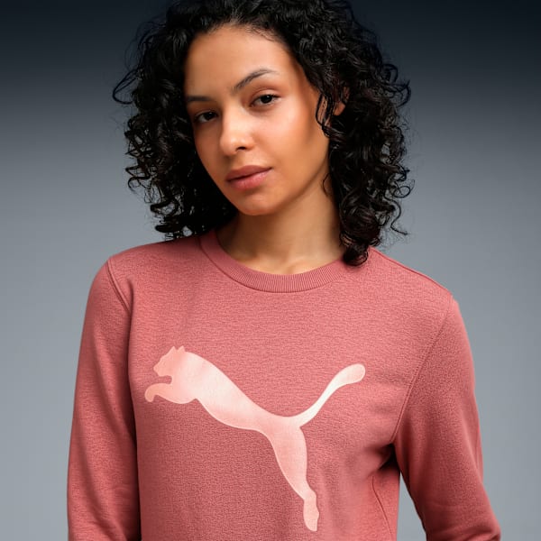Puma Essentials Women's PUMA Logo Crew Sweatshirt-Exotic Red