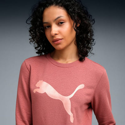 Puma Essentials Women's PUMA Logo Crew Sweatshirt-Exotic Red