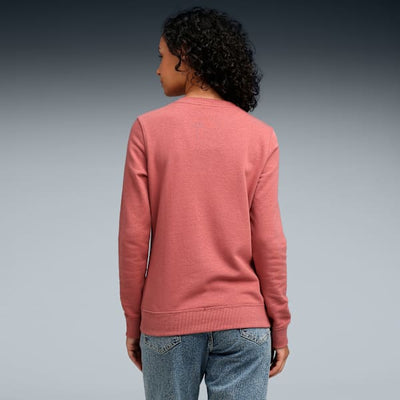 Puma Essentials Women's PUMA Logo Crew Sweatshirt-Exotic Red