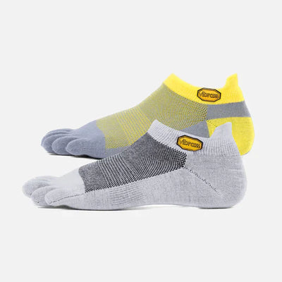 Vibram 5Toe Sock No Show (Pack Of 12) White-Grey-Red-Yellow-Black-Darkgrey