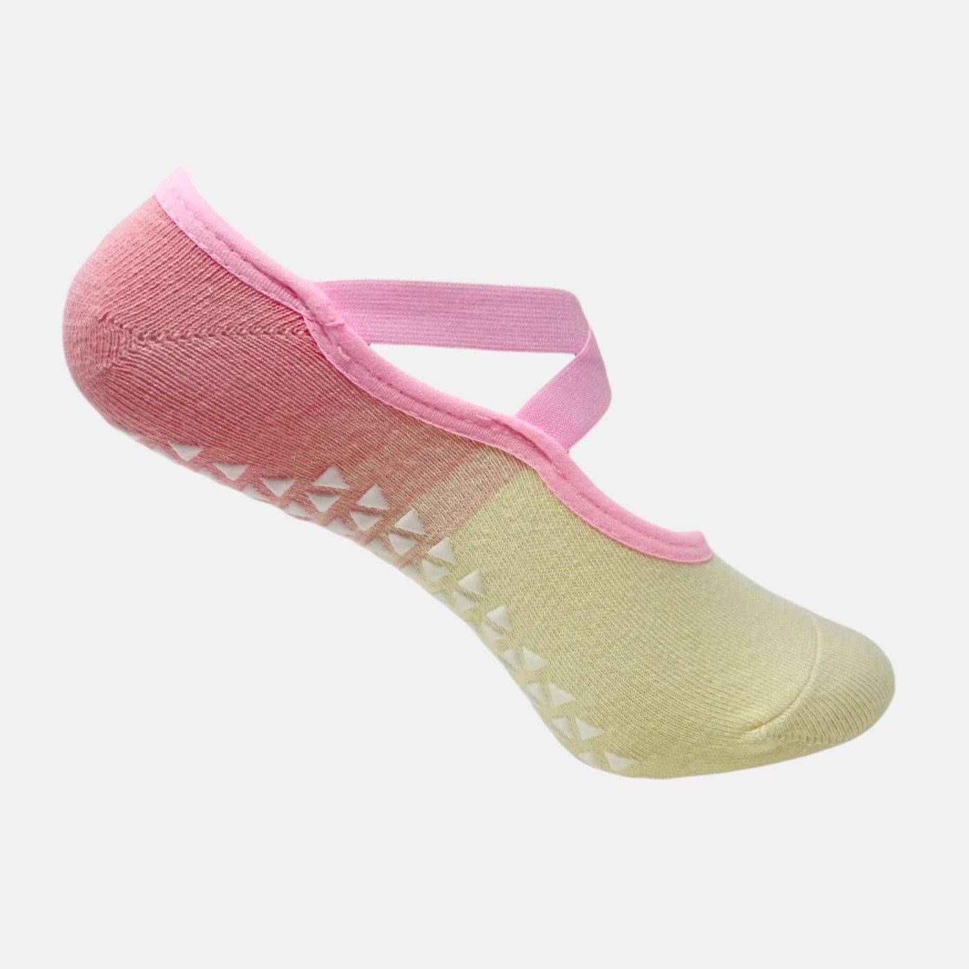 Pilates Two Toned Women's Socks -Cream/Pink/White/Turquoise Green