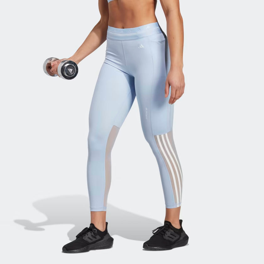 Adidas Techfit Hyperglam 7/8 Women's Training Leggings -Blue Dawn