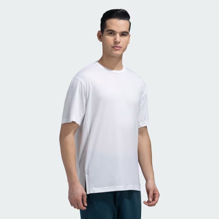 Adidas Men's Training Yoga T-shirt -White/Carbon