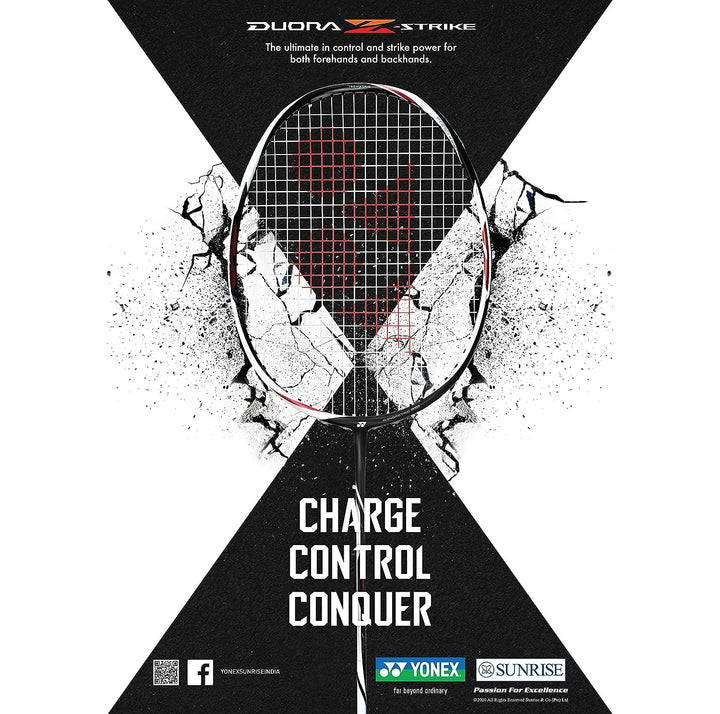 Yonex Duora-Z-Strike Badminton Racquet (unstrung) - Black/White
