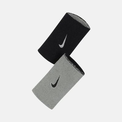 Nike Dri-FIT Double-Sided Wristband – White/Blue & Black/Grey (Pack of 2)