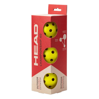 Head Pickleball 3B Championship 40 Outdoor Pickle Ball Pack of 3