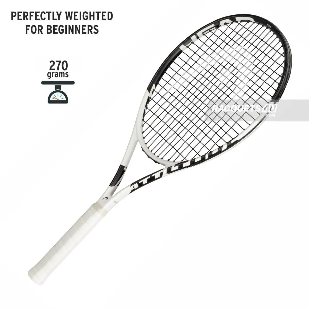 Head Mx Attitude Pro Tennis Racquet -White/Black