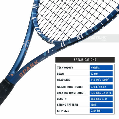 Head Mx Spark Comp (Petrol) Tennis Racquet -Teal Blue