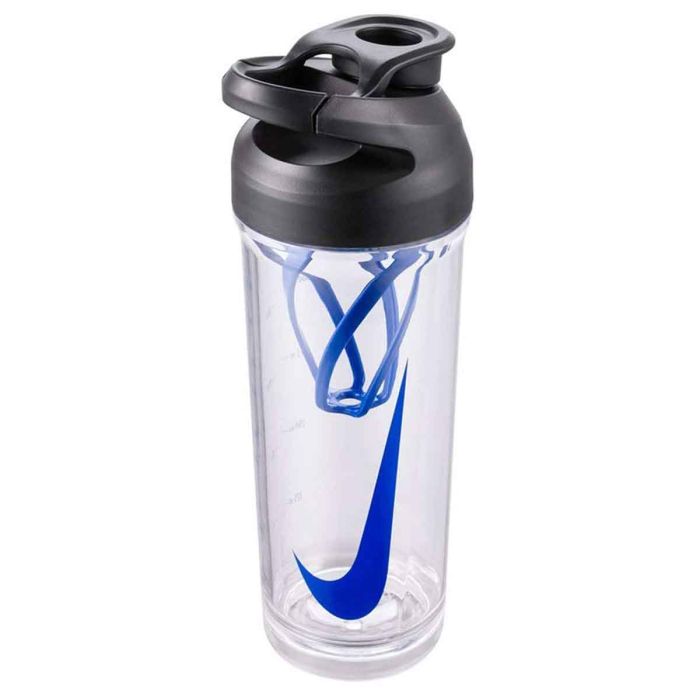 Nike Transparent Recharge 2.0 Gym Shaker Bottle -Clear/Black/Clear/Black/Volt/Clear Black/Royal Blue