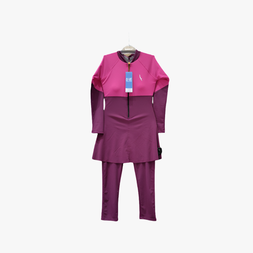 Dive Women's Swimming Costume -Wine/Hot pink